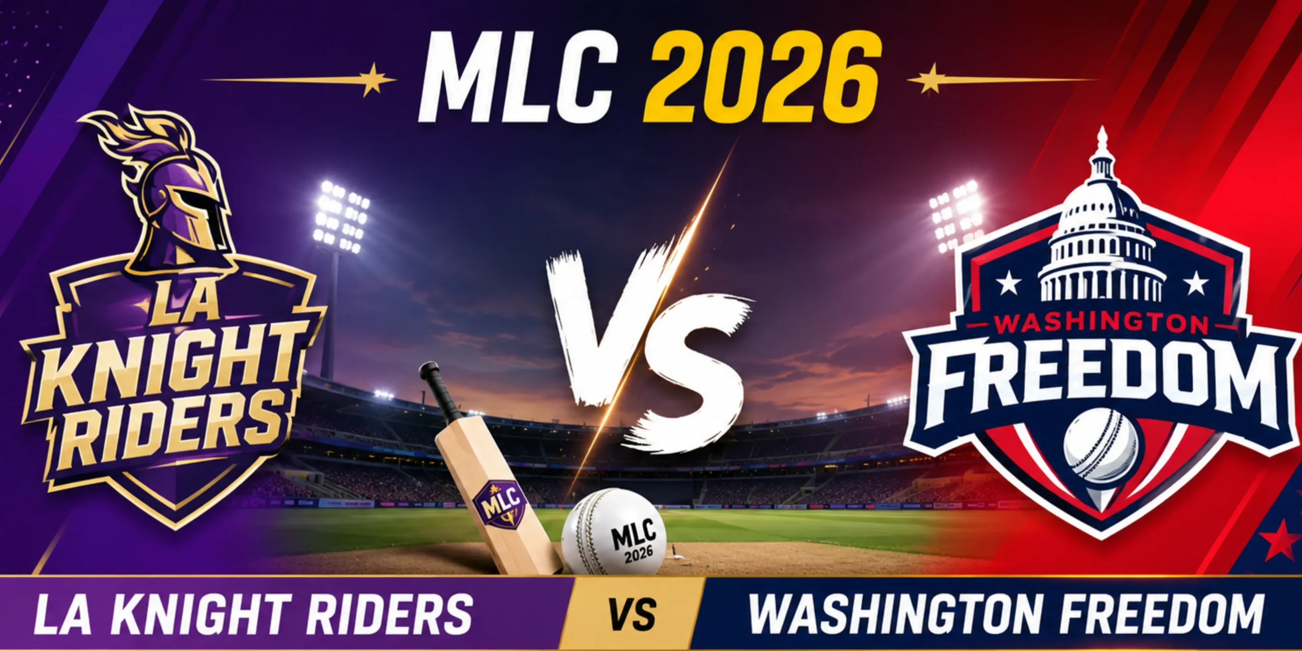 MLC 2026 LA Knight Riders Vs Washington Freedom Match Predictions and Betting odds